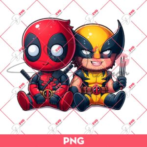 Baby Deadpool And Wolverine PNG, Cute Deadpool PNG, Cute Wolverine PNG