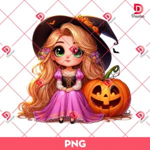 Baby Rapunzel Princess Halloween PNG, Rapunzel Witch Halloween PNG