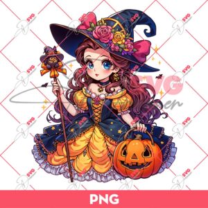 Bundle Halloween Disney Princess PNG, Disney Princess PNG Bundle 12 Belle Witch Halloween PNG, Disney Princess Halloween PNG