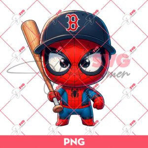 Boston Red Sox Spiderman PNG, Baby Spiderman MLB Baseball PNG