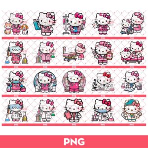 Bundle Hello Kitty Doctor And Nurse PNG, Bundle Hello Kitty In Hospital PNG