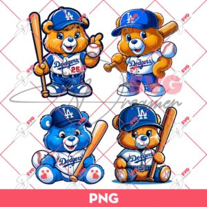 Care Bear LA Dodgers PNG, Care Bear MLB Baseball PNG, Los Angeles Dodgers PNG