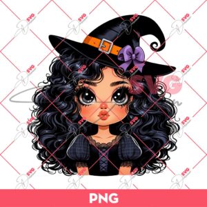 Chicana Witch Halloween PNG, Cute Cartoon Girl Halloween PNG