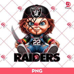 Chucky Raiders NFL PNG, Horror Character Las Vegas Raider Football PNG