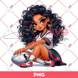 Cute Chicana Girl Texans Football PNG, Chicana Girl NFL Football PNG