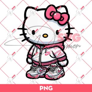 Cute Hello Kitty Wearing Nike Outfits PNG, Hello Kitty Nike Fashion PNG