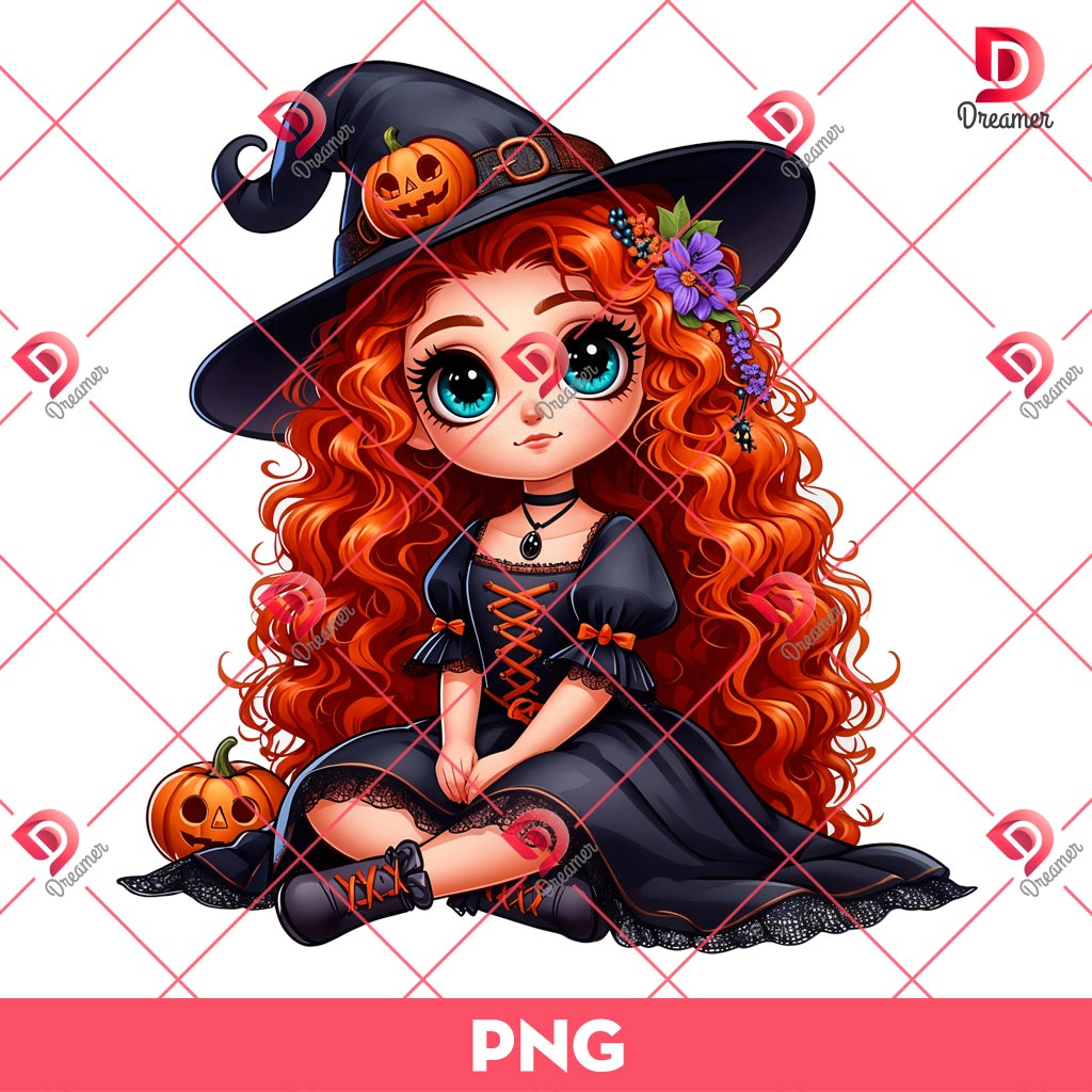 Cute Merida Princess Witch PNG, Disney Princess Halloween PNG 1 Cute Merida Princess Witch PNG, Disney Princess Halloween PNG