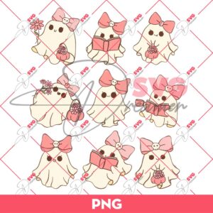 Cute Pink Ghost PNG, Cute Boo Halloween PNG
