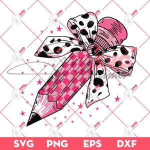 Dalmatian Coquette Pencil SVG PNG, Back To School PNG SVG