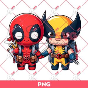Deadpool And Wolverine PNG, Back To School PNG
