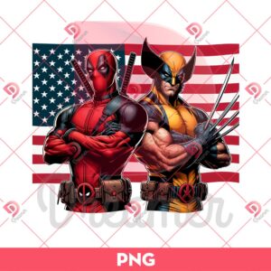 Deadpool And Wolverine US Flag PNG, Deadpool And Wolverine Movie PNG