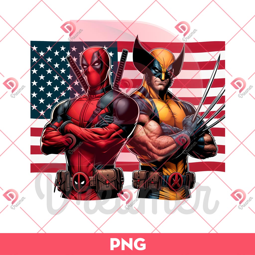 Deadpool And Wolverine US Flag PNG, Deadpool And Wolverine Movie PNG 1 Deadpool And Wolverine US Flag PNG, Deadpool And Wolverine Movie PNG