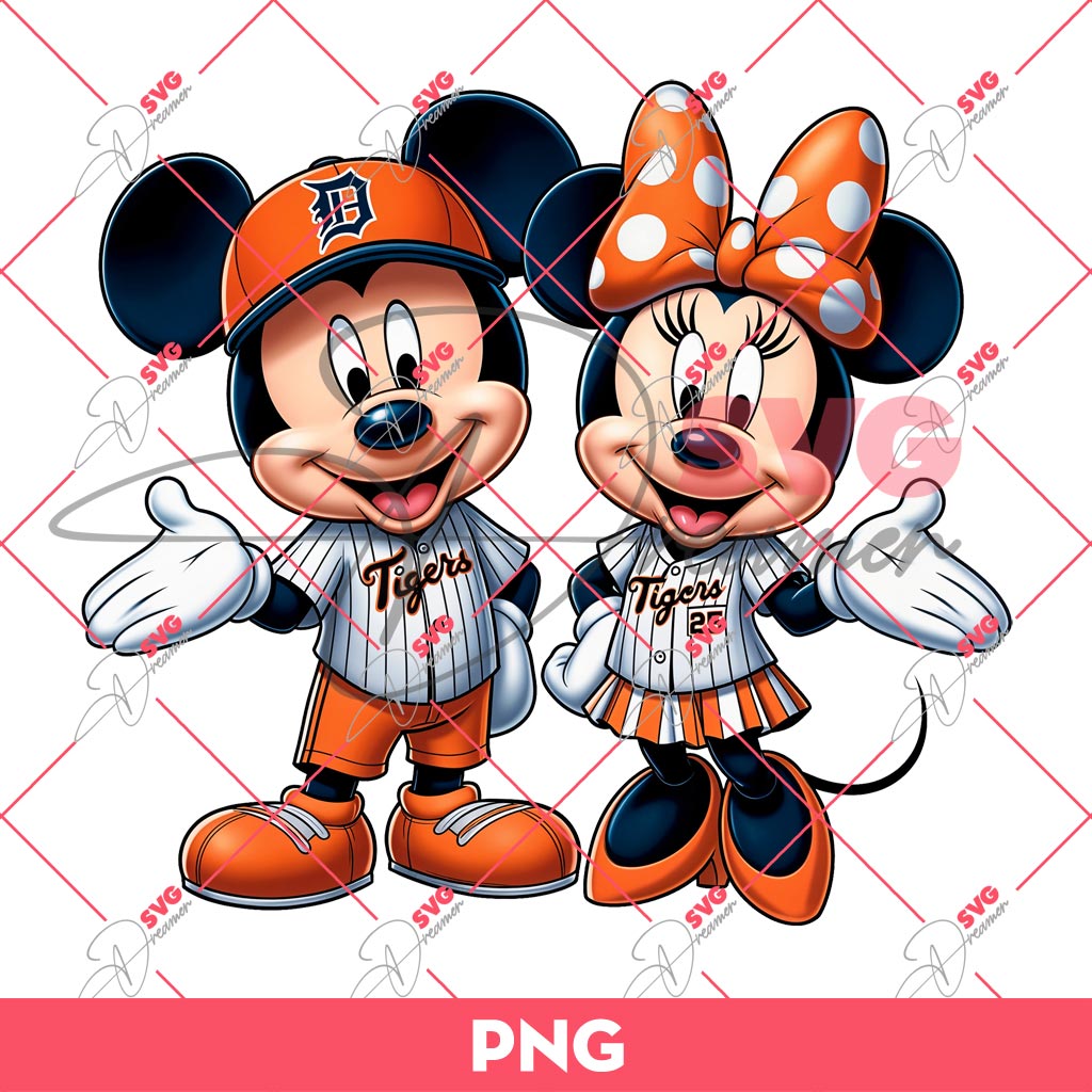 Detroit Tigers Mickey And Minnie PNG, Disney Mickey Minnie Tigers MLB Baseball PNG 1 Detroit Tigers Mickey And Minnie PNG, Disney Mickey Minnie Tigers MLB Baseball PNG