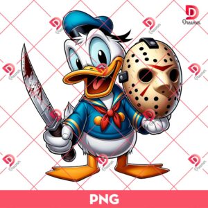 Donald Duck Jason Voorhees PNG, Disney Donald Halloween PNG, Horror Character Halloween PNG