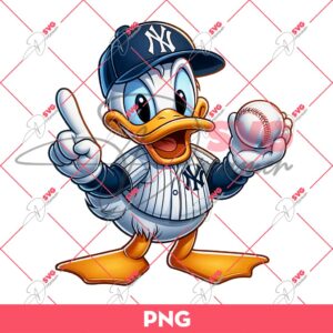 Donald Duck NY Yankees PNG, Disney Duck MLB Baseball PNG, New York Yankees PNG