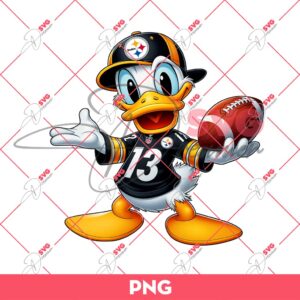 Bundle Pittsburgh Steelers NFL PNG, Football Steelers Cartoon Characters Bundle PNG 77 Donald Duck Pittsburgh Steelers PNG, Disney Donald NFL Football PNG