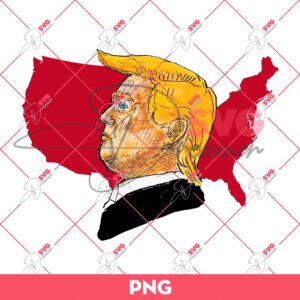 Donald Trump On America Map PNG, President Trump 2024 PNG