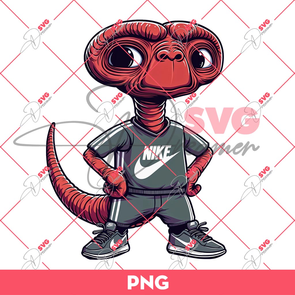 E.T Alien Wearing Nike Outfits PNG, Alien Nike Fashion PNG 1 E.T Alien Wearing Nike Outfits PNG, Alien Nike Fashion PNG