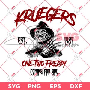 Freddy Krueger SVG, One Two Freddys Coming For You SVG, Horror Character Halloween SVG PNG