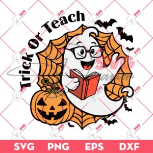 Ghost School Trick Or Teach SVG PNG, Spooky Vibes SVG PNG, School Halloween PNG