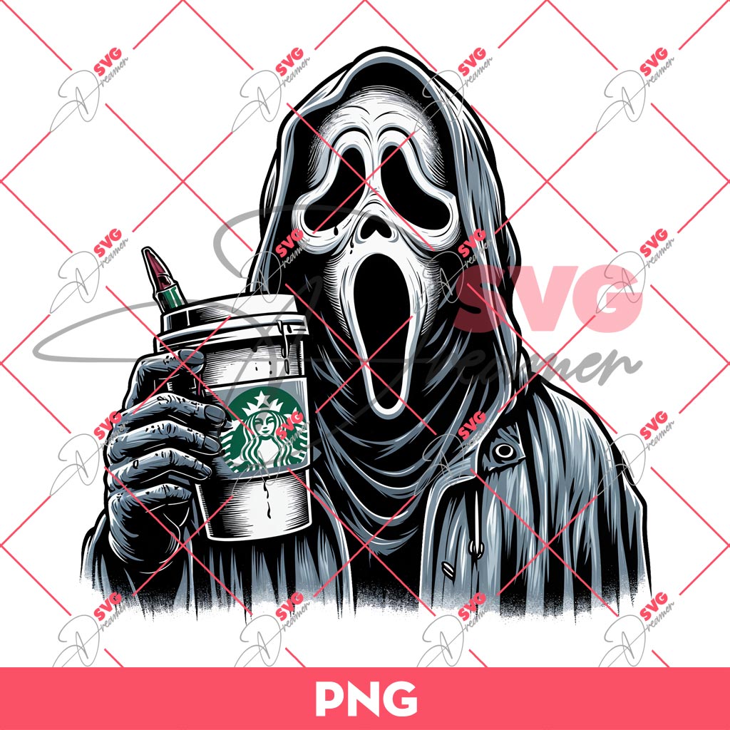 Ghostface Drinks Starbucks Coffee PNG, Horror Killer Coffee PNG, Halloween Coffee PNG 1 Ghostface Drinks Starbucks Coffee PNG, Horror Killer Coffee PNG, Halloween Coffee PNG