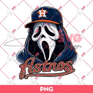 Ghostface Houston Astros PNG, Horror Character MLB Baseball PNG