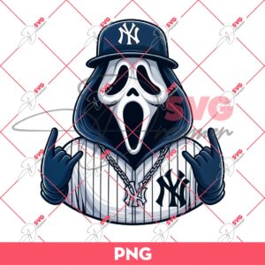 Ghostface New York Yankees PNG, Horror Movie Character MLB Baseball PNG