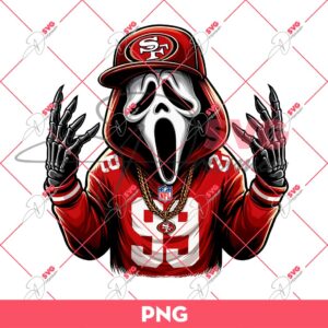 Ghostface San Francisco 49ers PNG, Horror Character Football PNG