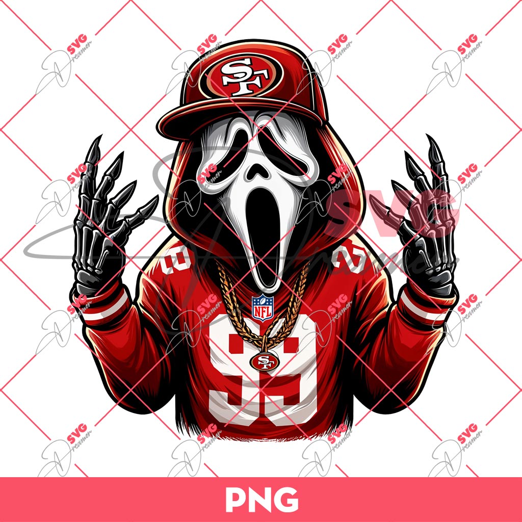 Ghostface San Francisco 49ers PNG, Horror Character Football PNG 1 Ghostface San Francisco 49ers PNG, Horror Character Football PNG