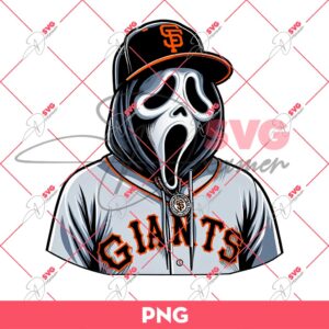 Ghostface San Francisco Giants PNG, Horror Movie Killer Fan Giants Baseball PNG