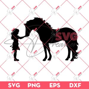 Girl And Horse SVG, Girl And Horse Silhouette SVG PNG EPS DXF