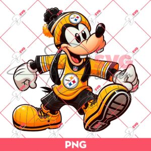 Bundle Pittsburgh Steelers NFL PNG, Football Steelers Cartoon Characters Bundle PNG 79 Goofy Dog Pittsburgh Steelers PNG, Disney Goofy NFL Football PNG