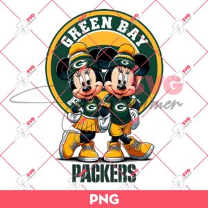Bundle Green Bay Packers PNG Design, NFL Packers Football PNG Bundle, Bundle NFL Cartoon Football 100 Green Bay Packers NFL Mickey And Minnie PNG, Disney Football PNG