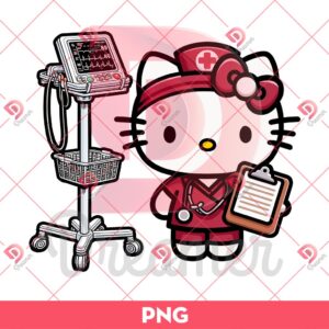 Hello Kitty Nurse With Vital Machine PNG, HK In Hospital PNG
