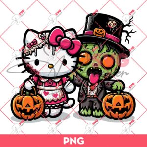 Hello Kitty And Zombie PNG, Hello Kitty Halloween PNG, Zombie Halloween PNG
