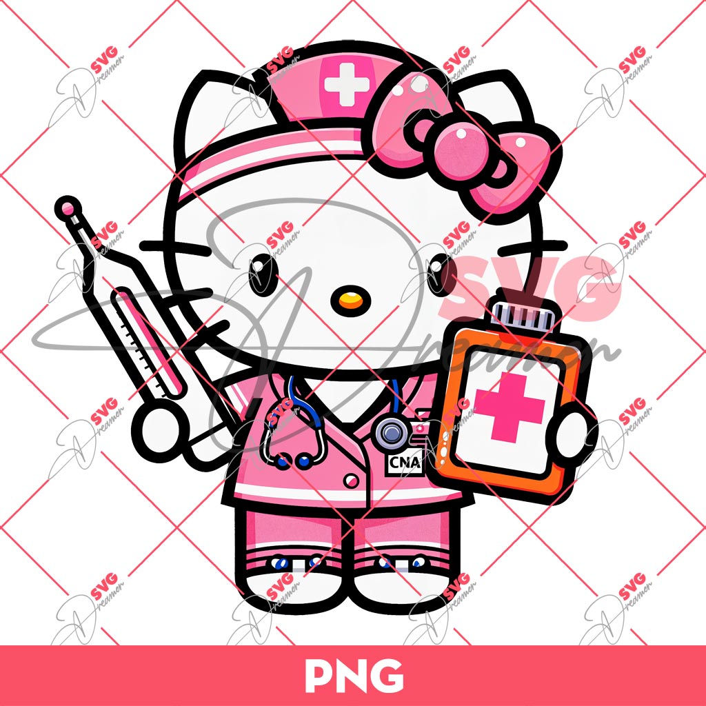 Bundle Hello Kitty Doctor And Nurse PNG, Bundle Hello Kitty In Hospital PNG 7 Hello Kitty Certified Nursing Assistant PNG, Hello Kitty CNA In Hospital PNG