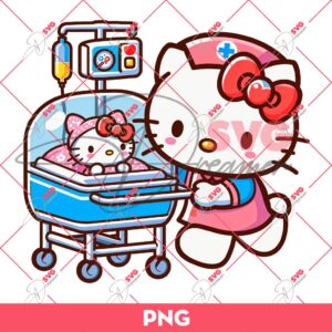Hello Kitty Neonatal Intensive Care Unit Nurse PNG, Hello Kitty NICU Nurse PNG, Kitty In Hospital PNG