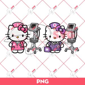 Hello Kitty Nurse With Vital Machine PNG, Hello Kitty In Hospital PNG