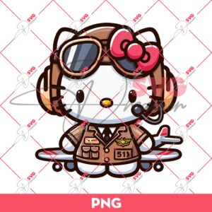 Hello Kitty Pilot PNG, Hello Kitty Is Flying A Plane PNG