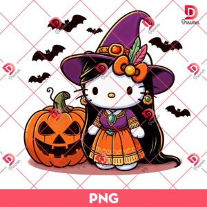 Hello Kitty Pocahontas Princess Halloween PNG, Pocahontas Hello Kitty Witch Halloween PNG
