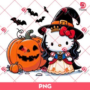 Hello Kitty Snow White Halloween PNG, Hello Kitty Witch Halloween PNG