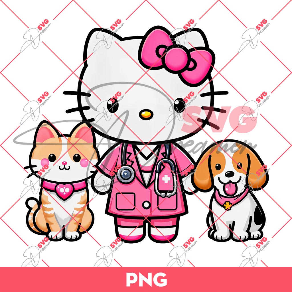 Bundle Hello Kitty Doctor And Nurse PNG, Bundle Hello Kitty In Hospital PNG 6 Hello Kitty Veterinarian PNG, Hello Kitty In Hospital PNG