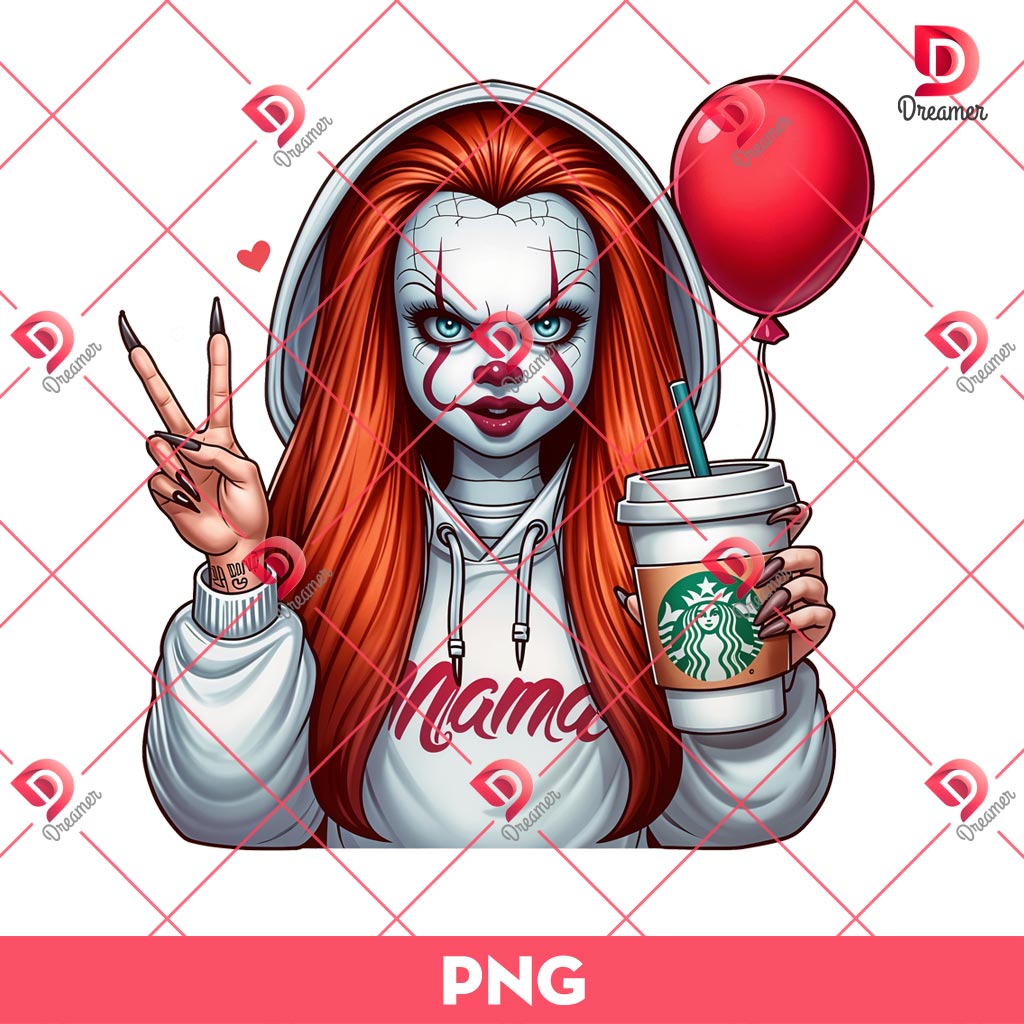 Horror Mama Pennywise Halloween PNG, Horror Mom PNG, Killer Movie Halloween PNG 1 Horror Mama Pennywise Halloween PNG, Horror Mom PNG, Killer Movie Halloween PNG