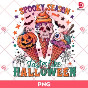 Ice Cream Spooky Season Tastes Like Halloween PNG, Halloween Ice Cream PNG