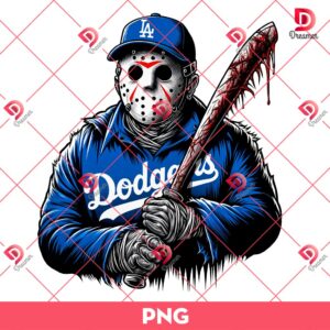 Jason Voorhees LA Dodgers PNG, Los Angeles Dodgers PNG, Horror Character NFL Football PNG