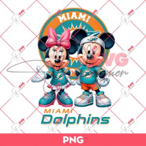 Bundle Miami Dolphins PNG Design, NFL DolphinsFootball PNG Bundle, Bundle NFL Team 50 Miami Dolphins NFL Mickey And Minnie PNG, Disney Football PNG
