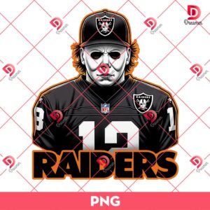 Michael Myers Raiders NFL PNG, Horror Character Las Vegas Raider Football PNG