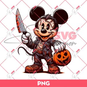 Mickey Mouse Leatherface PNG, Disney Halloween PNG, Horror Character PNG