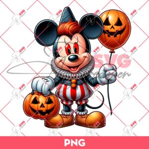 Mickey Mouse Pennywise PNG, Disney Halloween PNG, Horror Character PNG