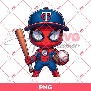 Minnesota Twins Spiderman PNG, Baby Spiderman MLB Baseball PNG